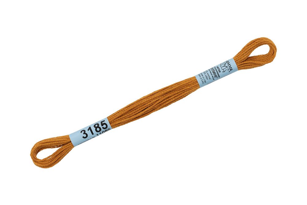 Мулине Gamma 100% хлопок, цв.3185 рыжий, 24 мотка по 8 метров