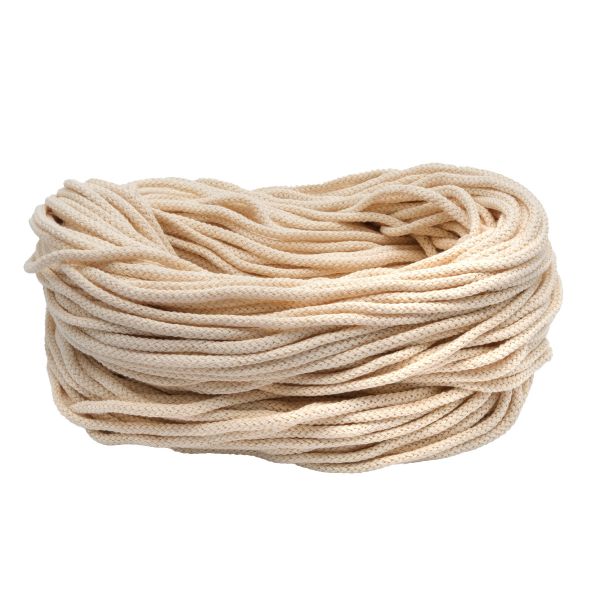 Шнур круглый х/б ⌀5.0 мм / 100 метров, суровый