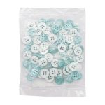 Пуговицы 4 прокола 18L=11 мм, (col.14 бирюзовый) CB, 72 шт