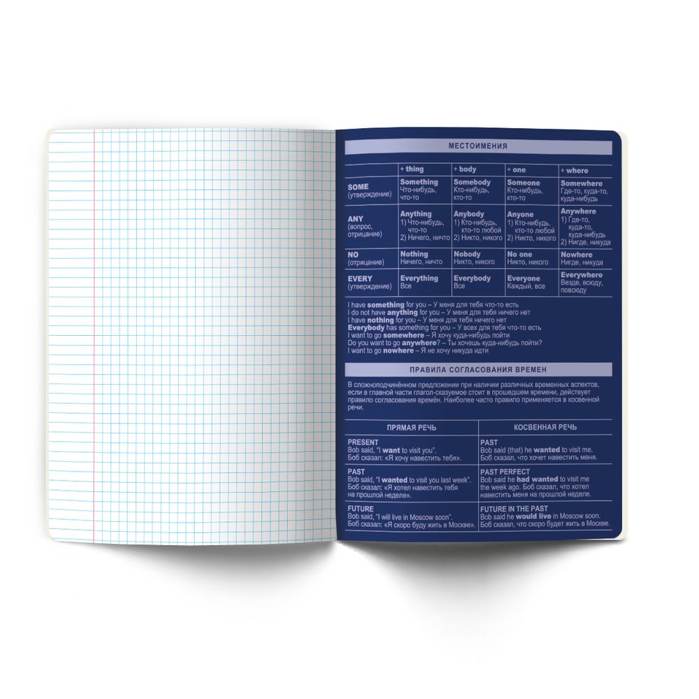 Тетрадь со справочным материалом Золотые главы, тисн.золот.фольгой, A5 48 л. на скобе 65 г/м², белизна 100% 10 шт клетка, 01848 Золотые главы Английский язык, Светоч Т286