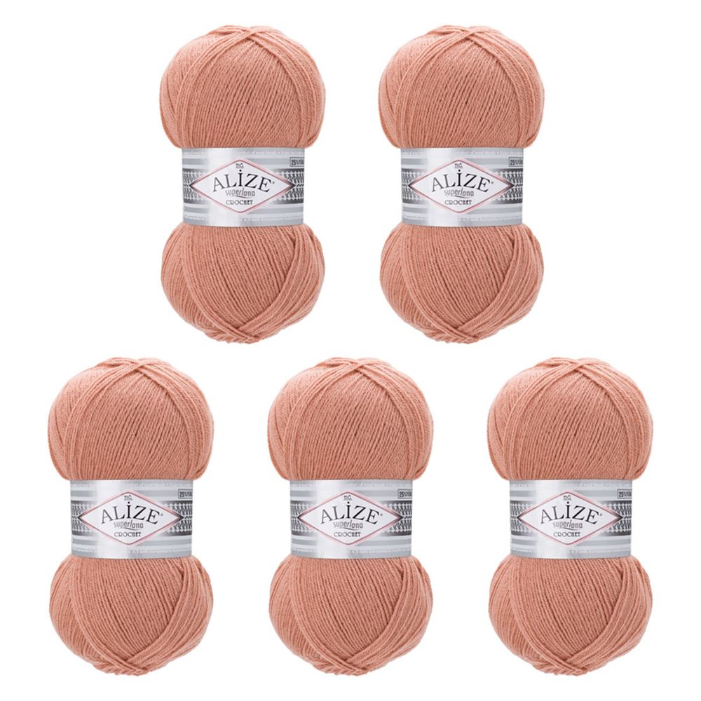 Пряжа Alize (Ализе) Superlana TIG / уп.5 мот. по 100 г, 570м, 102 персиковый