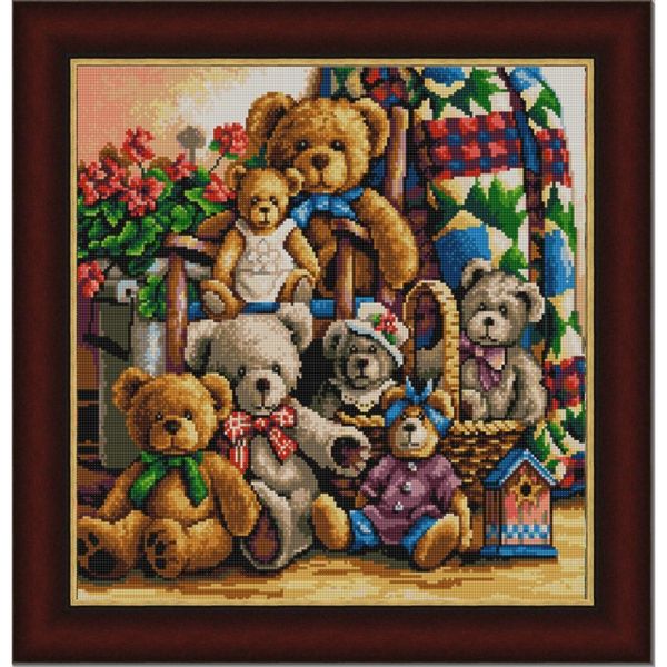 Рисунок для вышивания бисером Конек, 9828 Мишки 40х40 см