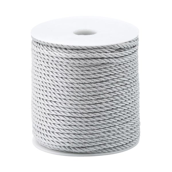 Шнур витой ⌀3.0 мм / 50 метров, металлизированный, серебро