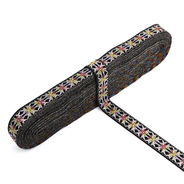 Лента (тесьма) жаккардовая 15.0 мм / 18.29±1 метров, с метанитом No.16, серебряный