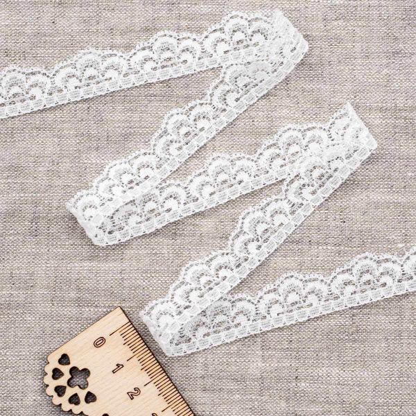 Кружево эластичное (стрейч) 16 мм 5 м, ±4 см, белый