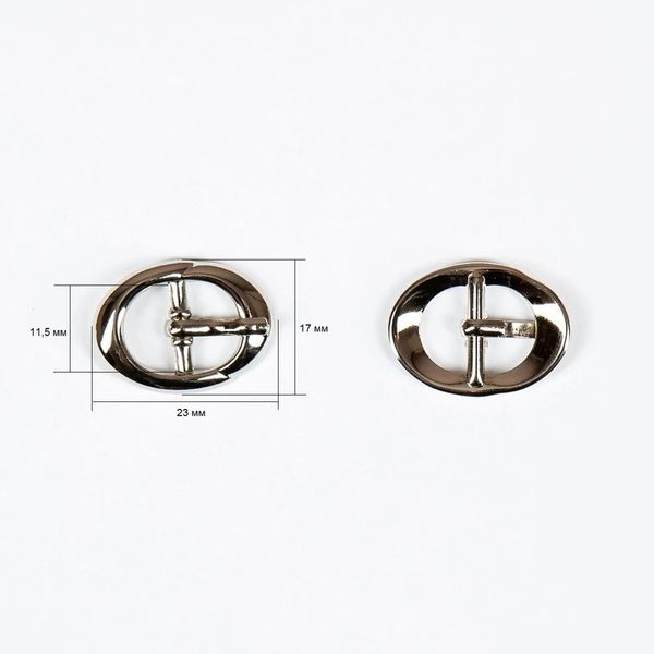 Пряжка ременная металл 11.5 мм (внешн. 17х23 мм), 20 шт, овальная, никель, BIG