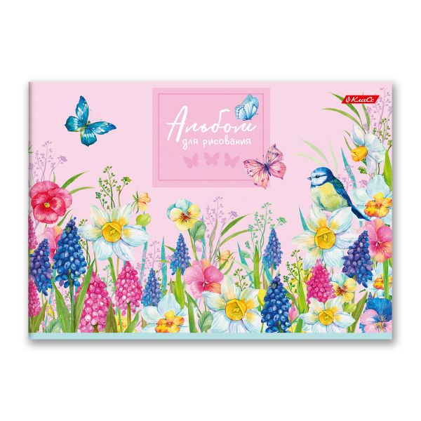 Альбом для рисования 100 г/м², A4 29х20.5 см, склейка с одной стороны 40 л., 4 шт, 40АЛКЛ4_000254 Бабочки, Светоч
