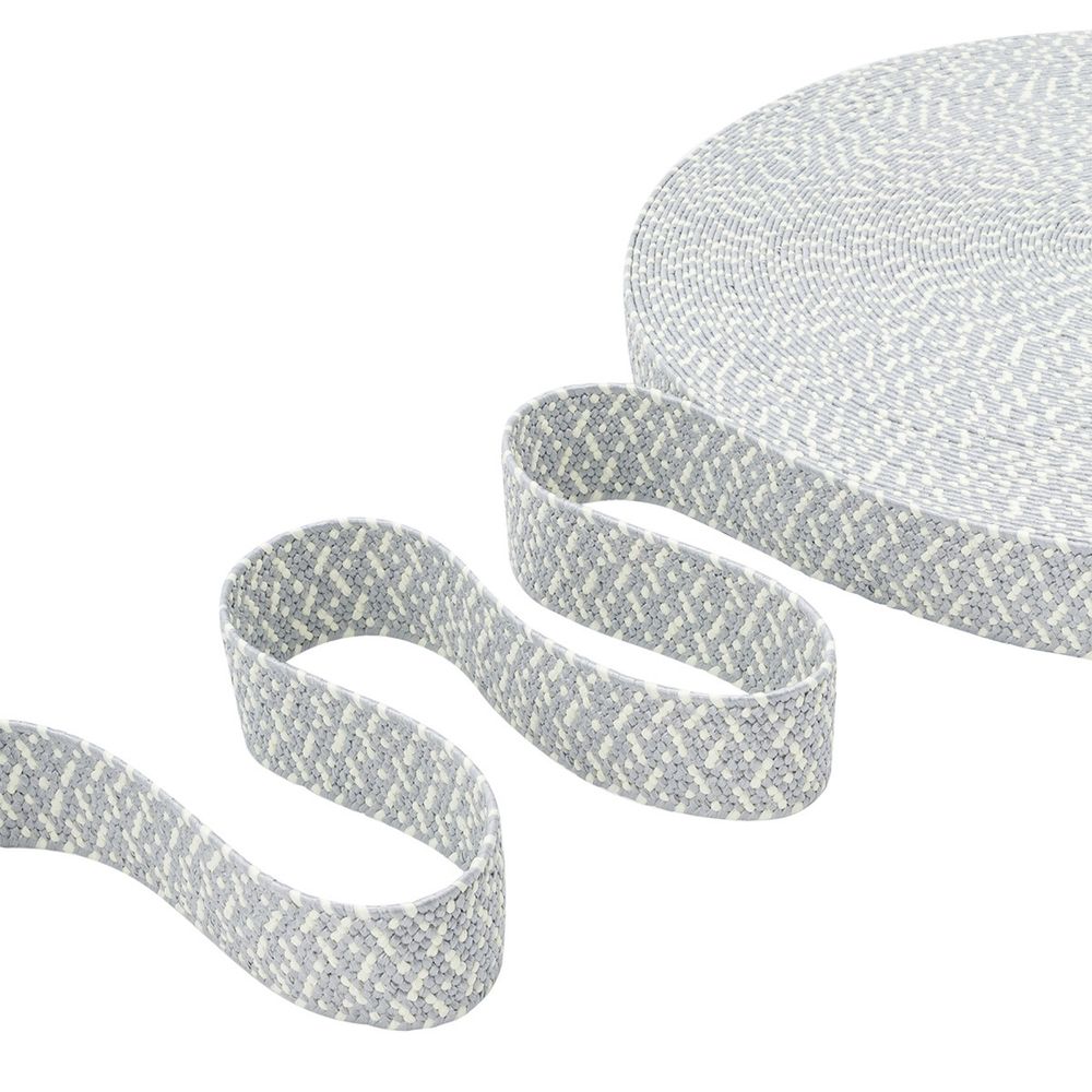 Стропа (ременная лента) 40 мм / 45.72 метра, [48.20 г/пог.м], с принтом эластичная, ZH813 серый/белый, 3Al294