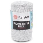 Пряжа YarnArt (ЯрнАрт) Macrame cotton Lurex / уп.4 мот. по 250 г, 205м, 720 белое серебро