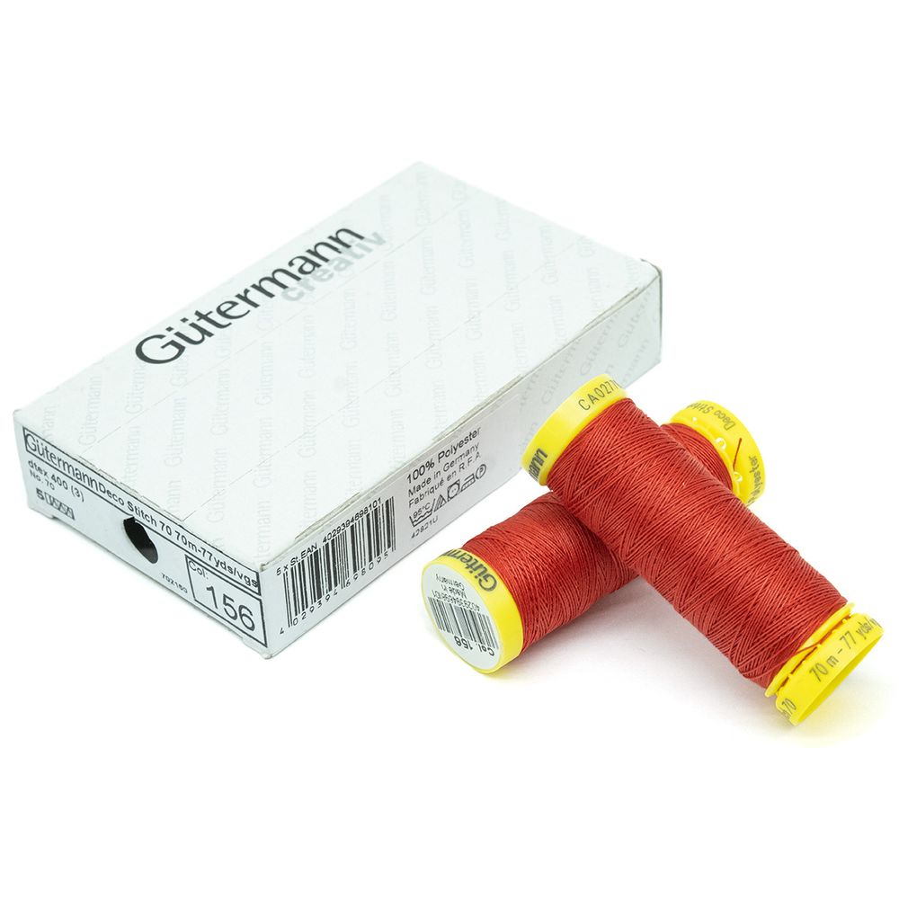 Нитки отделочные Gutermann Deco Stitch 70, 70м, 156 красный, 5 катушек