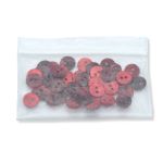 Пуговицы 2 прокола ракушка 16L (9мм) (Red (красный)), 50 шт