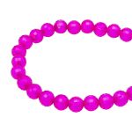 Бусины акрил ⌀8 мм, 500 г, цвет. с белой сердц., круглые часто гран., 49 фуксия, Astra&Craft LY-162