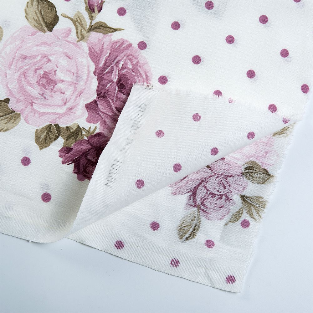 Ранфорс Розовые мечты 130 г/м², шир.240 см, в нарезке, цв. брусника, 10 метров /TOS/