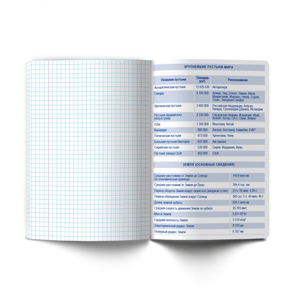 Тетрадь со справочным материалом Академия наук, A5 48 л. на скобе 60 г/м², белизна 90 %, 10 шт, клетка, 01275 Академия наук География, Светоч Т137