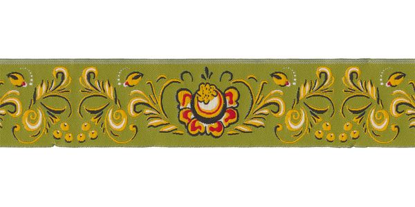 Лента (тесьма) жаккардовая 35.0 мм / 10±0.5 метров, зеленый, Gamma DBTRJ-82