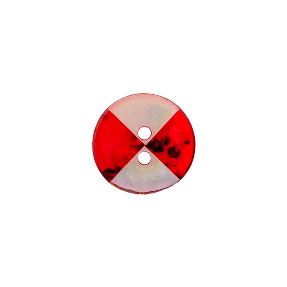 Пуговицы 2 прокола 15мм, перламутр, красный, Union Knopf by Prym, U0453838015004801-20, 1 шт