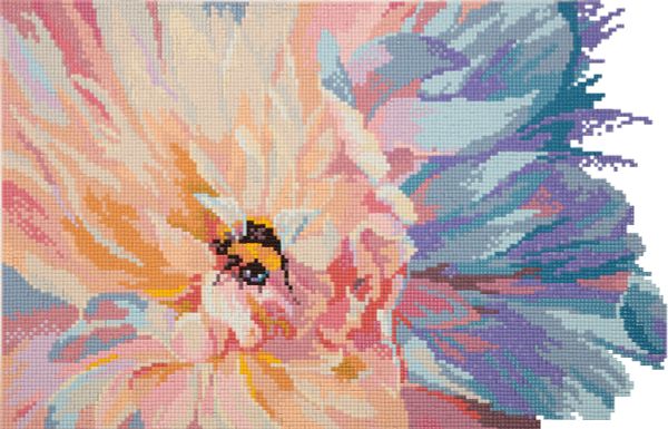 Алмазная (кристальная) мозаика Фрея ALVR-227, Шмель на пионе, 40х25 см
