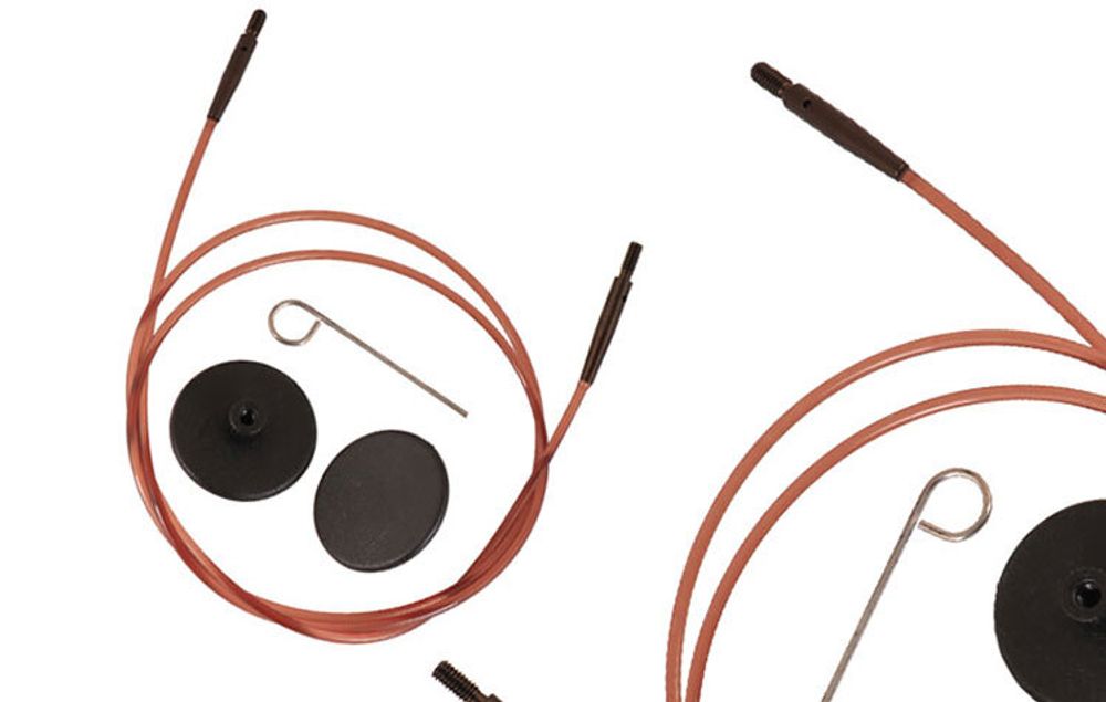 Тросик для съемных спиц Knit Pro Ginger (2 заглушки, кабельный ключик), длина 20 (40) см, 31291