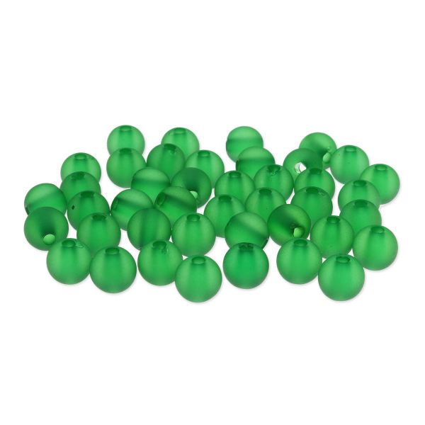 Бусины пластик ⌀8 мм, полупрозрачные матовые, 20 г, 70±4 шт, Astra&Craft, CS053 изумрудный