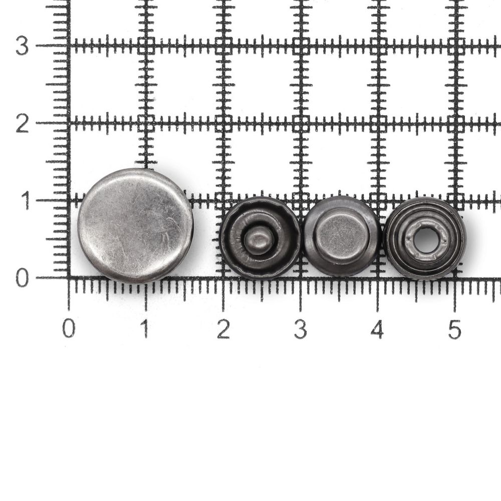 Кнопка Дельта (O-образная) ⌀15/12 мм, ≈72 шт, МЕТАЛЛ, чер.никель, NEW STAR