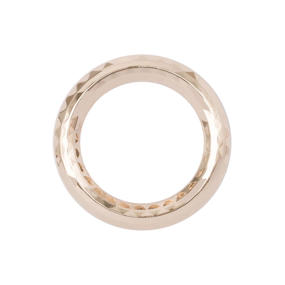 Кольцо литое металл in ⌀18 мм (25 мм внешн.), граненое (Gold золото), 4 шт, MB199