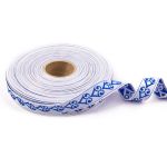 Лента (тесьма) жаккардовая 18.0 мм / 25±1 метров, рис.9797, белый/синий, Gamma С3771Г17 рис.9797