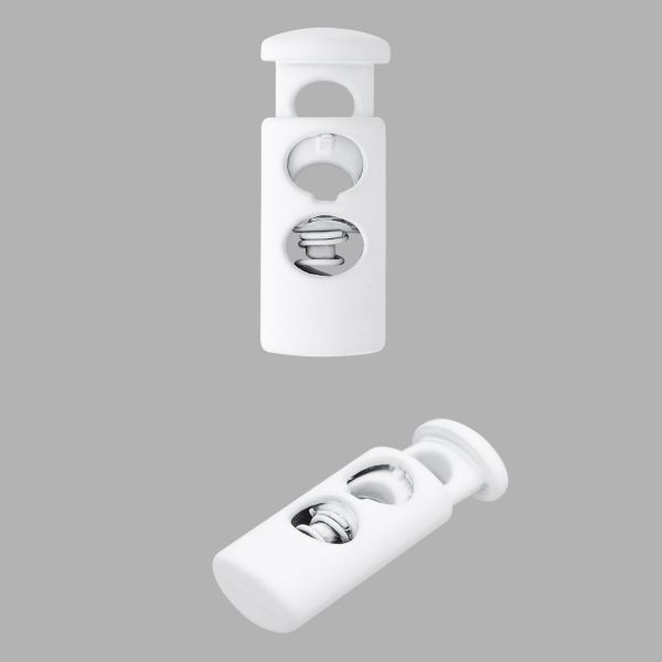 Фиксатор для шнура металл 1 отв., 22.5х8.4 мм, (in ⌀4 мм), 25 шт, пр. белый, MFR19