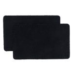 Заплатки пришивные из замши, прямоугольник 6х9,6см с перфорацией, 2 шт, 100% кожа, 20 черный, 59113