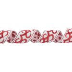 Лента (тесьма) жаккардовая 24.0 мм / 25 метров, Орнамент для северных народов, рис 9787 белый/бордо (№5), Gamma С3772