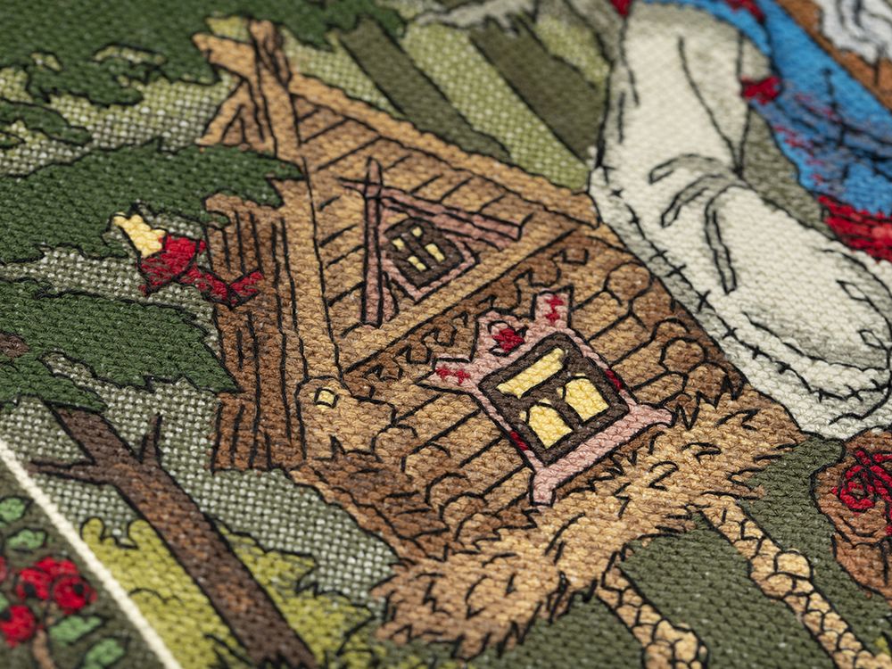 Набор для вышивания нитками Panna Золотая серия VS-7408, Славянская мифология. Баба Яга, 27х36.5 см