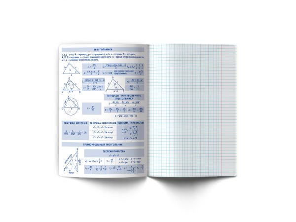 Тетрадь со справочным материалом Доска желаний, A5+ 48 л. на скобе 60 г/м², белизна 90%, 10 шт, клетка, 000514 Геометрия, Светоч 48ТПСКд5_0_2_1