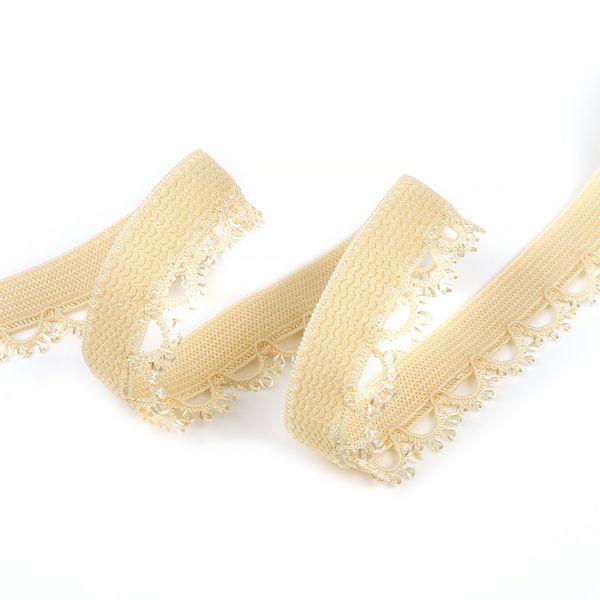 Резинка бельевая (ажурная) 15.0 мм / 50 метров, бежевый песочный S180