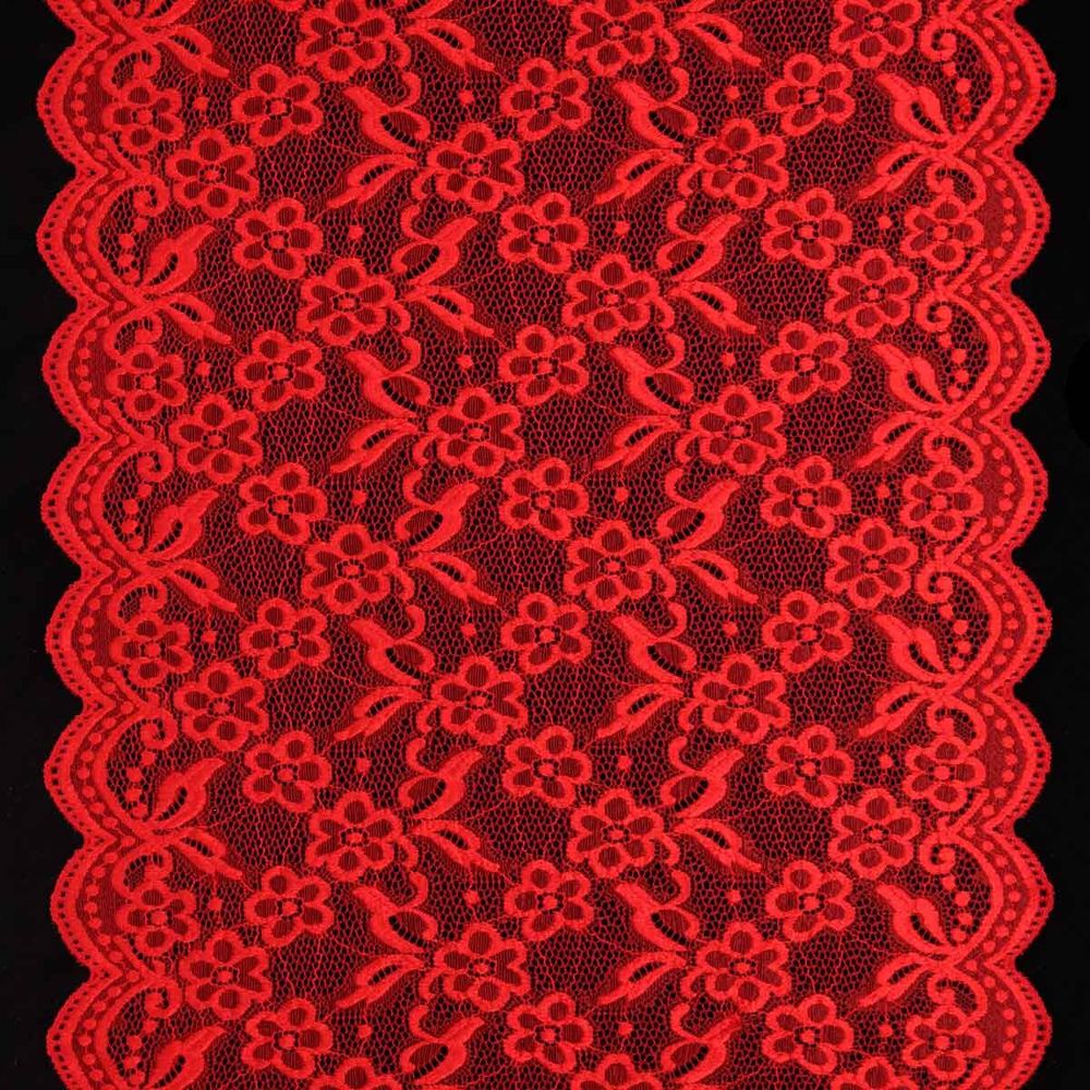 Кружево бельевое эластичное 400 мм / 13.72 м, цв. C820 красный