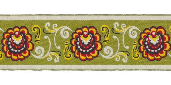 Лента (тесьма) жаккардовая 50.0 мм / 10±0.5 метров, зеленый, Gamma DBTRJ-84