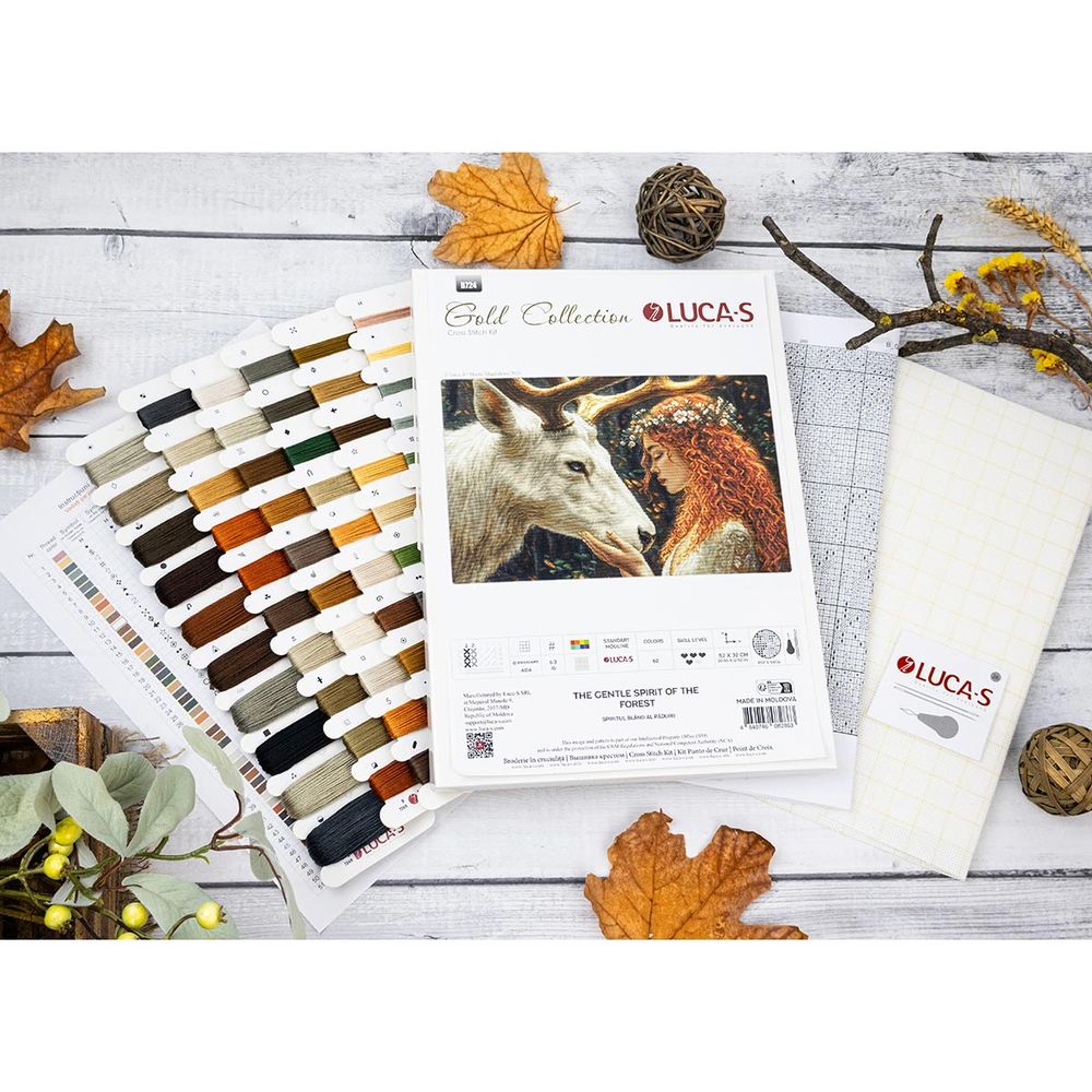 Набор для вышивания нитками Luca-S, Нежный дух леса 52х32см