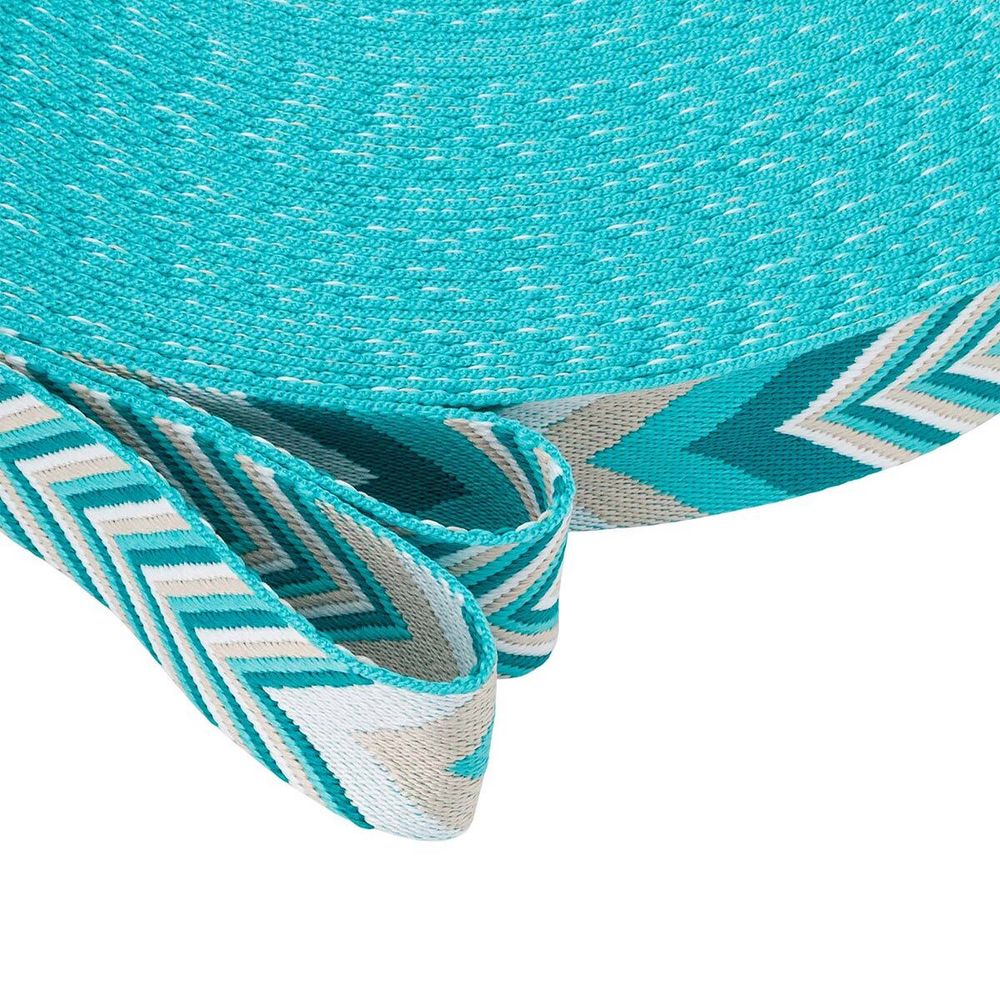 Стропа (ременная лента) 38 мм / 45.72 метра, [38.82 г/пог.м], с принтом 2-сторонняя, D135 бирюзовый/бежевый, 3Al354