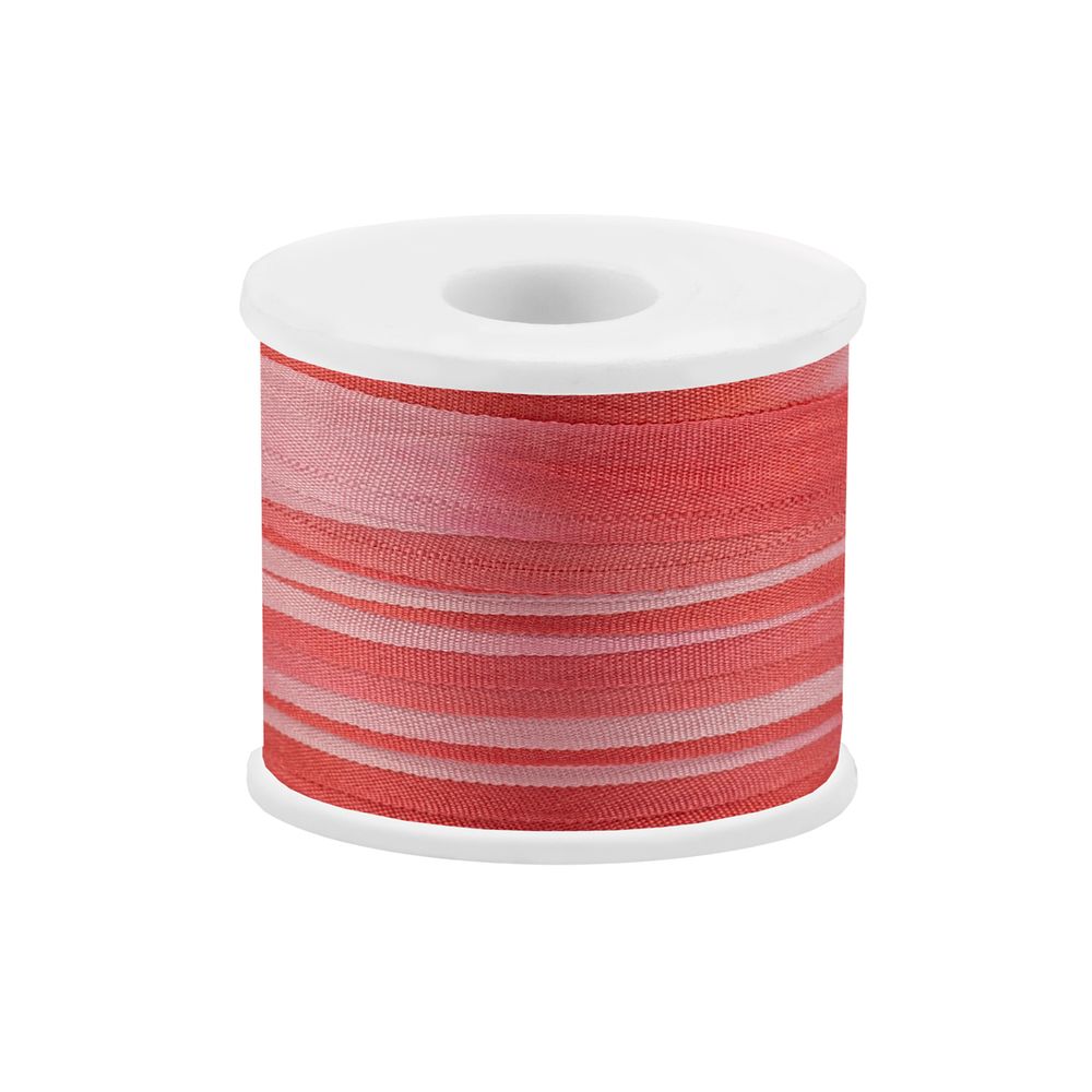 Лента (тесьма) шелковая 7.0 мм / 45.5±0.5 метров, M018 бл.розовый/розовый, Gamma SRM-7