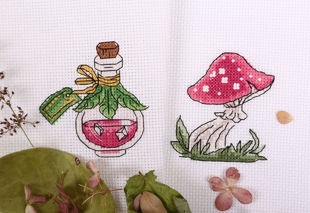 Набор для вышивания нитками Klart, Бутылек с зельем