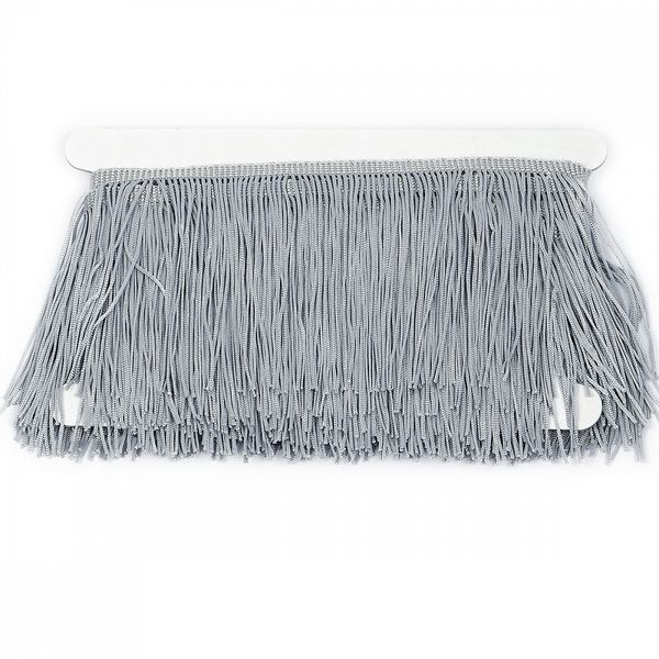 Бахрома отделочная широкая 150.0 мм / 4.5 метра, цв.серебро