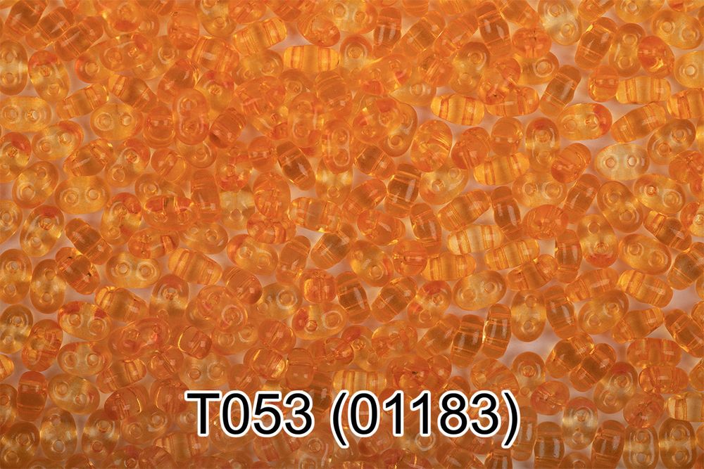 Бисер Gamma Twin 2.5х5 мм, 50 г (10х5 г), 1-й сорт T053 св.оранжевый, 01183, 321-96001