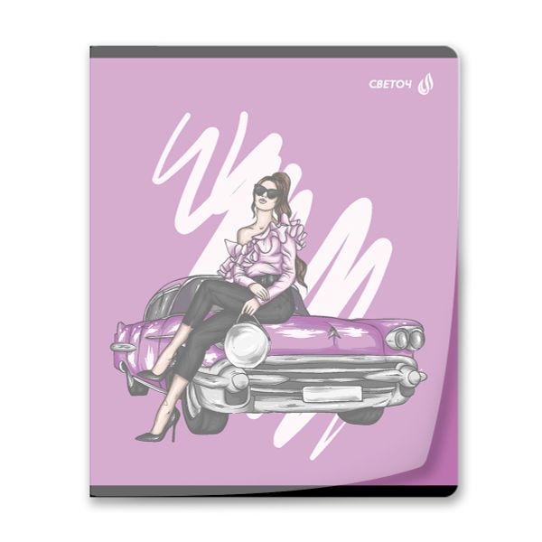 Тетрадь общая с пластик. прозр. обложкой 180 мкм, цвет.запечат.титул лист A5 48 л. на скобе 65 г/м², белизна 100% 10 шт клетка, 01498 Девочки Online, Светоч Т197