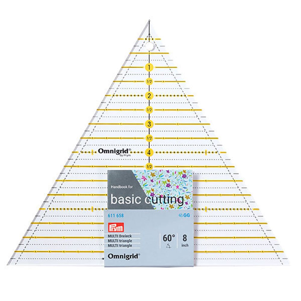 Линейка Omnigrid для пэчворка треугольник 60°, сторона 8 дюйм, Prym, 611658