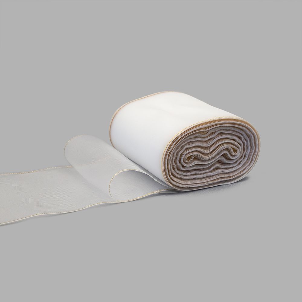 Лента органза с метан. 80мм / 25м (1 белый), С3651Г17
