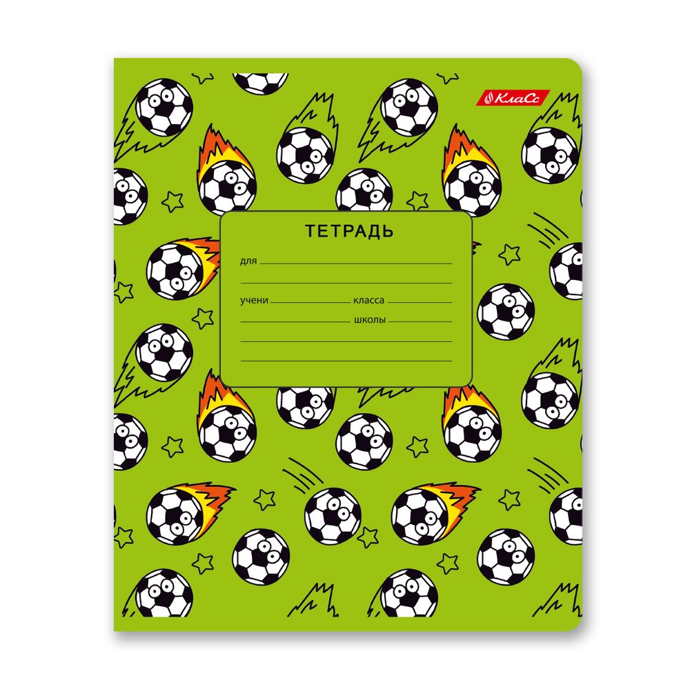 Тетрадь ученическая школьная, выборочный лак, A5+ 18 л. на скобе 65 г/м², белизна 100%, 20 шт, линия, 000713 Зелёное настроение, Светоч 18ТЕТл-003