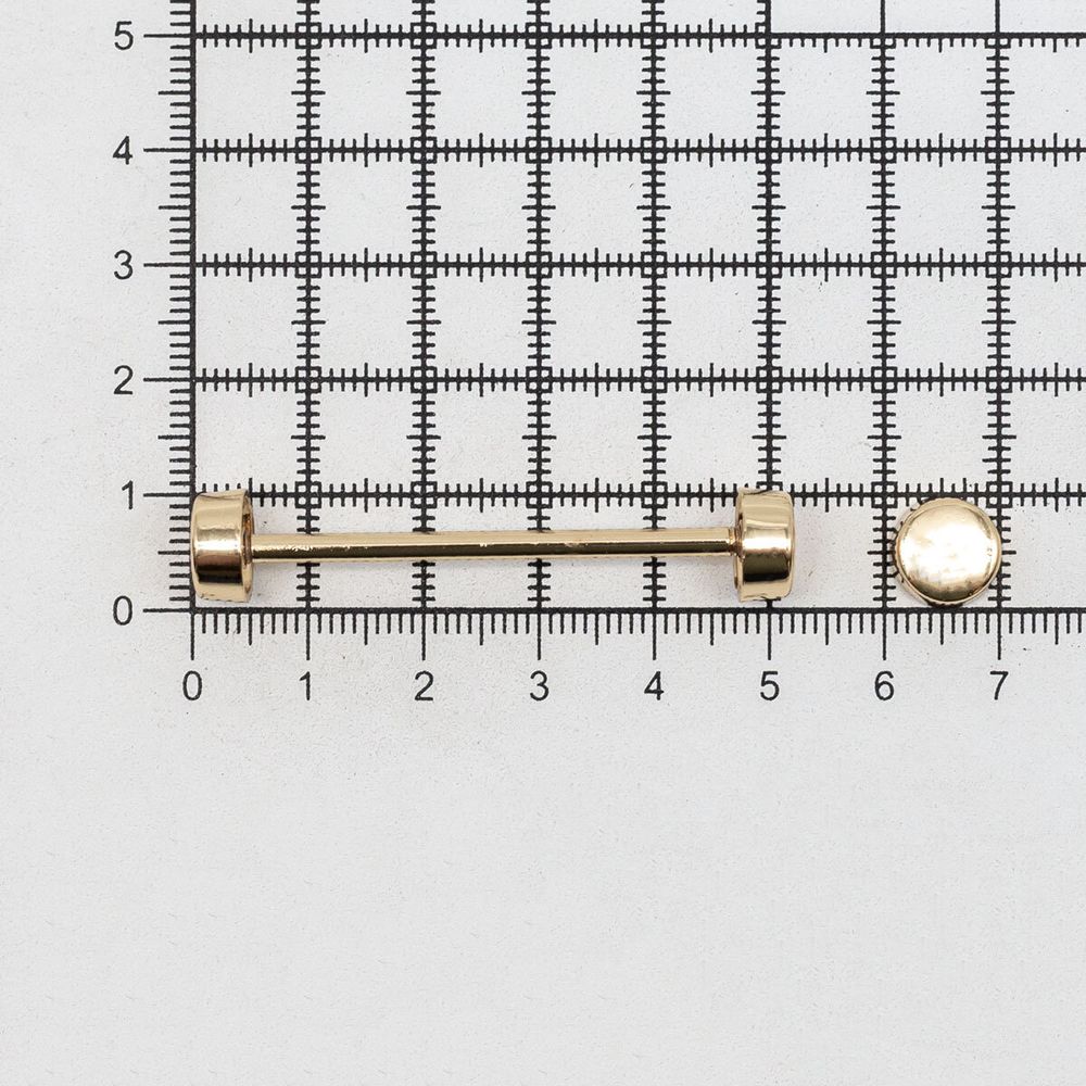 Шпилька для сумки металл L-40мм/10мм с таблеткой ⌀10мм, золото ГР, 66782, 10 шт