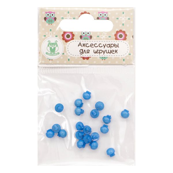 Украшения декоративные пуговицы Мини круглые на ножке, 5мм, уп/20 шт, синий