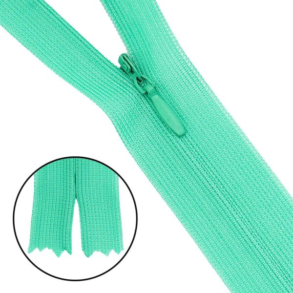 Молния потайная (скрытая) Т3 (3 мм) 1 зам., н/раз., 50 см, нейлон, F254 голубой, 10 шт