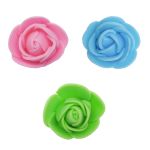 Цветочек-розочка из фоамирана 38 мм, микс №14, 3 цвета, 30 шт