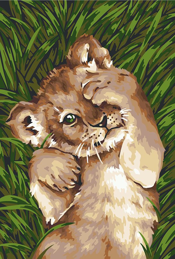 Картина по номерам Фрея, Милый львёнок, 30х20 см