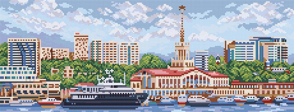 Алмазная (кристальная) мозаика Фрея, Сочи, 53х20 см